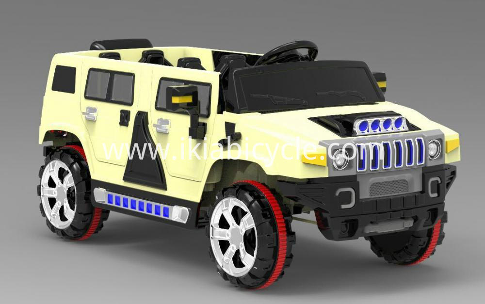 Kids super yellow color ride on car .